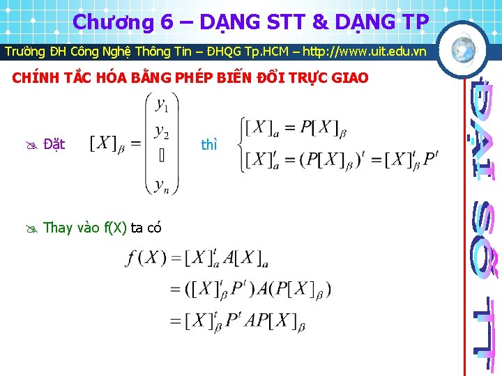 Chương 6 – DẠNG STT & DẠNG TP Trường ĐH Công Nghệ Thông Tin