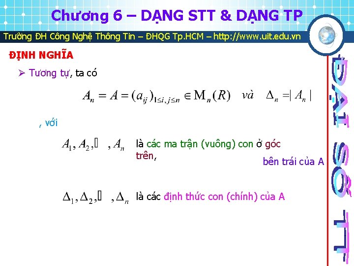 Chương 6 – DẠNG STT & DẠNG TP Trường ĐH Công Nghệ Thông Tin