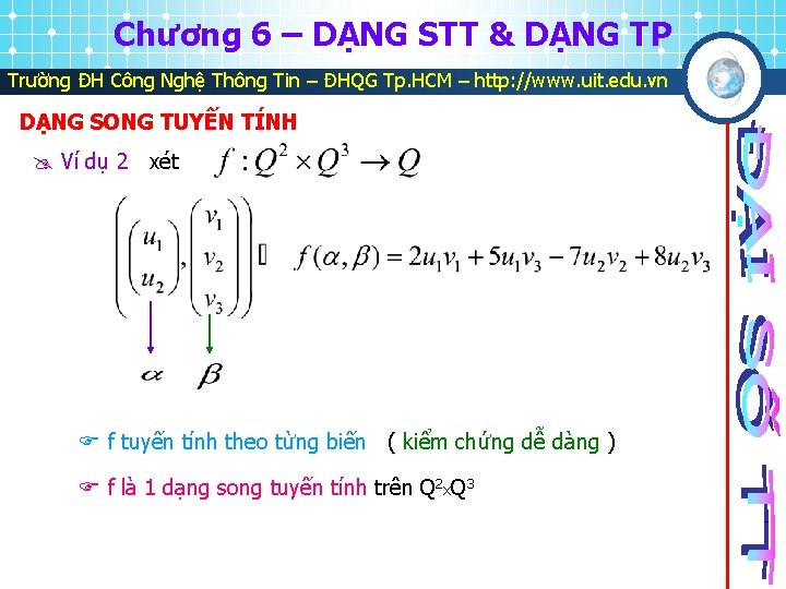 Chương 6 – DẠNG STT & DẠNG TP Trường ĐH Công Nghệ Thông Tin