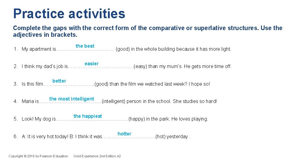 Unit 4 comparative and superlative adjectives Comparative and