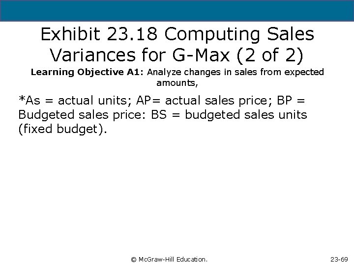 5 - 69 Exhibit 23. 18 Computing Sales Variances for G-Max (2 of 2)