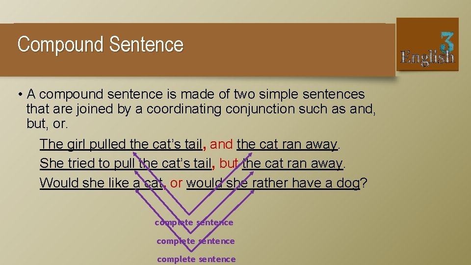 Compound Sentence • A compound sentence is made of two simple sentences that are