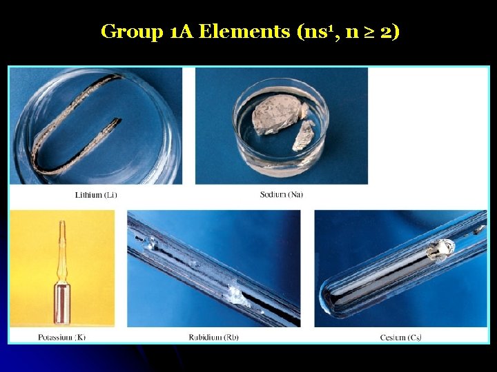 Group 1 A Elements (ns 1, n 2) 