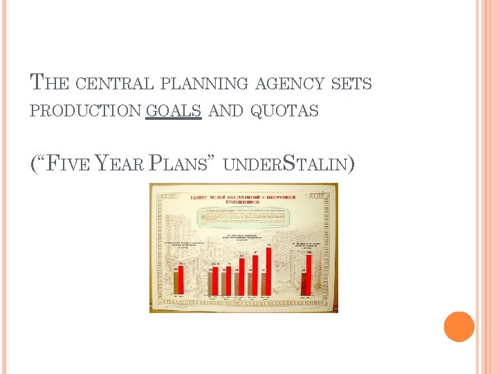 THE CENTRAL PLANNING AGENCY SETS PRODUCTION GOALS AND QUOTAS (“FIVE YEAR PLANS” UNDERSTALIN) 