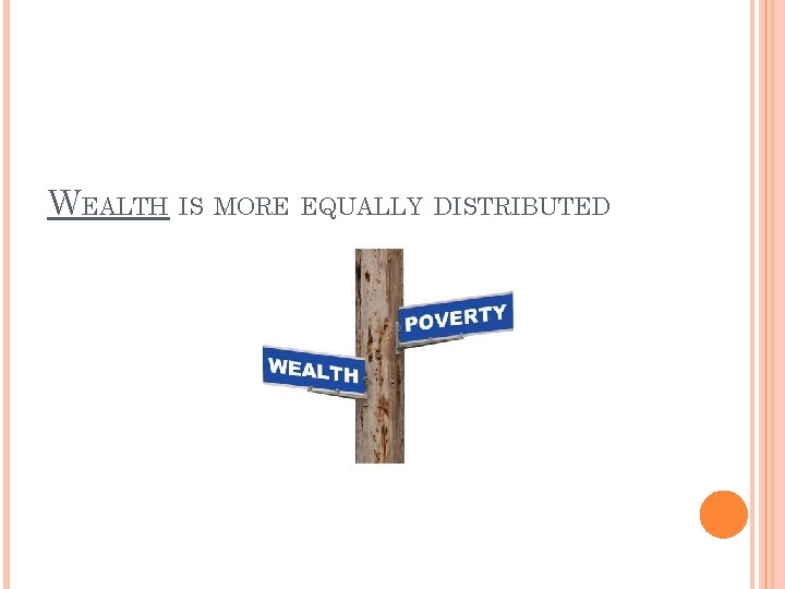 WEALTH IS MORE EQUALLY DISTRIBUTED 