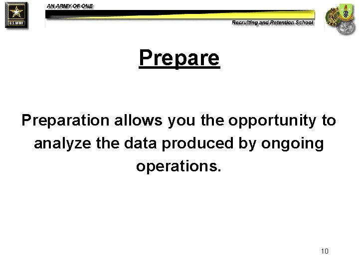 Prepare Preparation allows you the opportunity to analyze the data produced by ongoing operations.