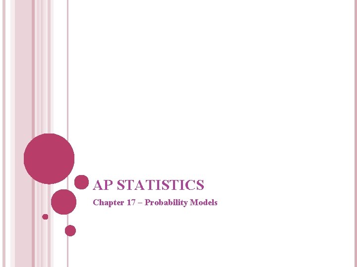AP STATISTICS Chapter 17 – Probability Models 