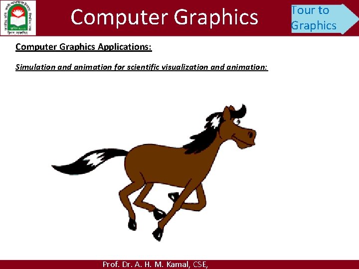 Computer Graphics Applications: Simulation and animation for scientific visualization and animation: Prof. Dr. A.