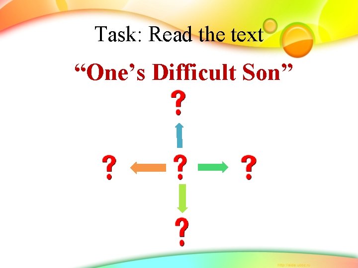 Task: Read the text “One’s Difficult Son” 