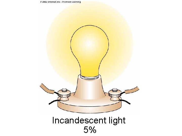 Incandescent light 5% Incandescent light 5%