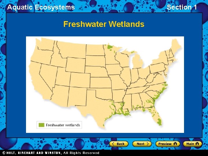 Aquatic Ecosystems Freshwater Wetlands Section 1 