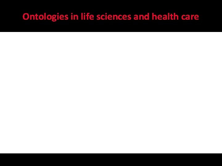 Ontologies in life sciences and health care 