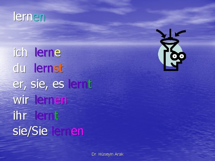 lernen ich lerne du lernst er, sie, es lernt wir lernen ihr lernt sie/Sie