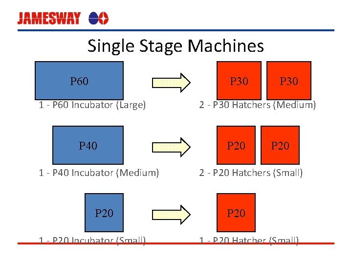 Single Stage Machines P 60 INTO 1 - P 60 Incubator (Large) P 40