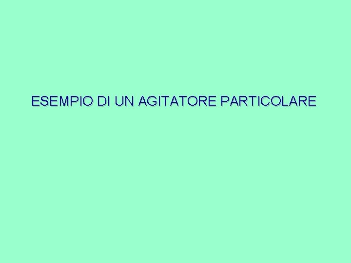 ESEMPIO DI UN AGITATORE PARTICOLARE 