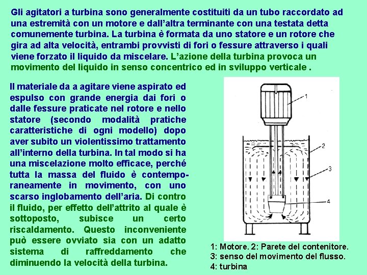 Gli agitatori a turbina sono generalmente costituiti da un tubo raccordato ad una estremità