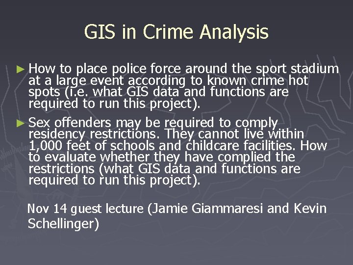 GIS in Crime Analysis ► How to place police force around the sport stadium