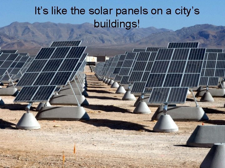 It’s like the solar panels on a city’s buildings! 