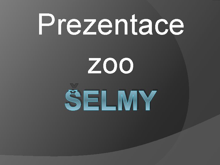 Prezentace zoo ŠELMY 
