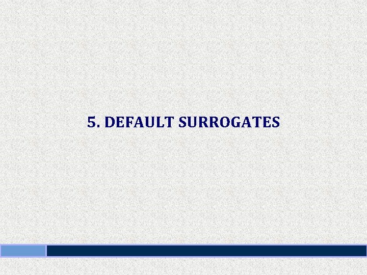 5. DEFAULT SURROGATES 