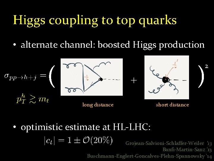 Higgs coupling to top quarks • alternate channel: boosted Higgs production ( ) 2