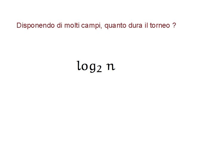 Disponendo di molti campi, quanto dura il torneo ? 