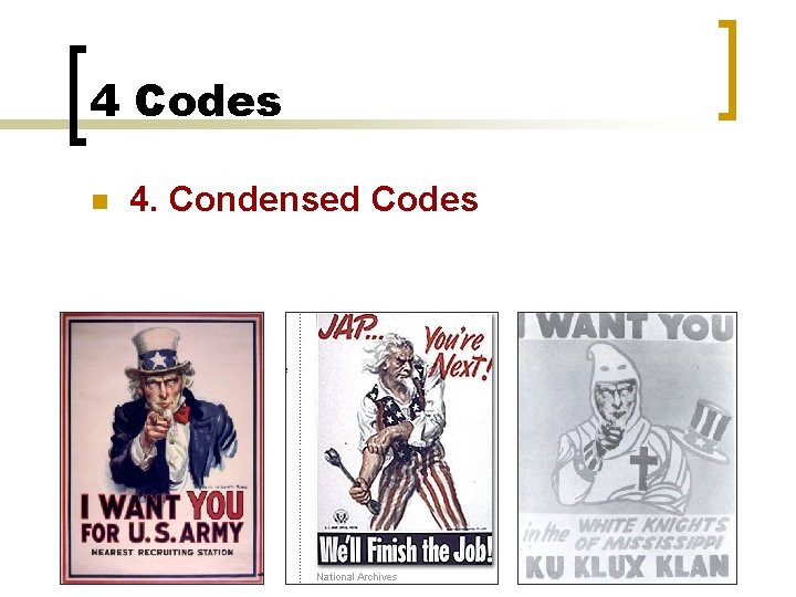 4 Codes n 4. Condensed Codes 
