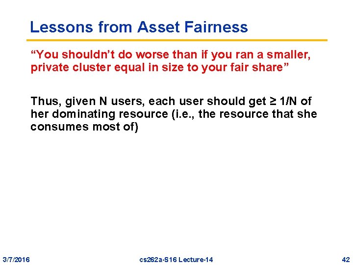 Lessons from Asset Fairness “You shouldn’t do worse than if you ran a smaller,