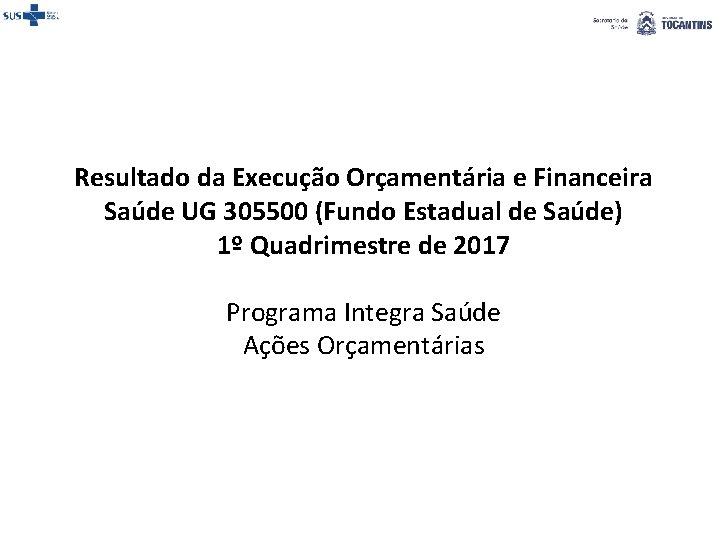 Resultado da Execução Orçamentária e Financeira Saúde UG 305500 (Fundo Estadual de Saúde) 1º