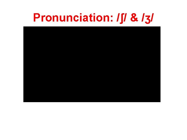 Pronunciation: /ʃ/ & /ʒ/ 