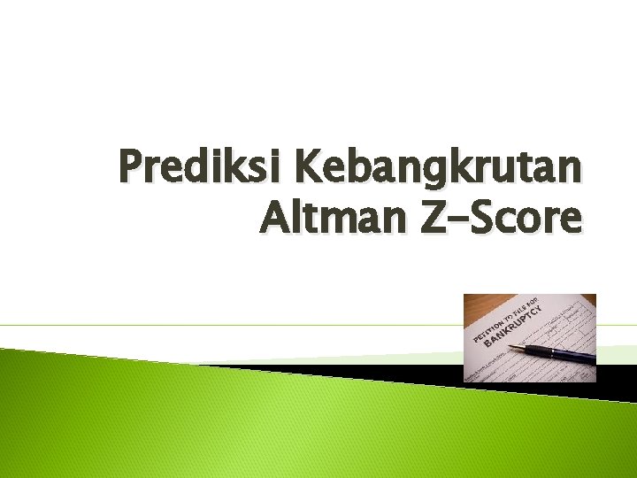Prediksi Kebangkrutan Altman Z-Score 