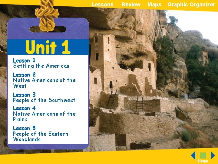 Lessons Review Maps Lesson 1 Settling the Americas Lesson 2 Native Americans of the