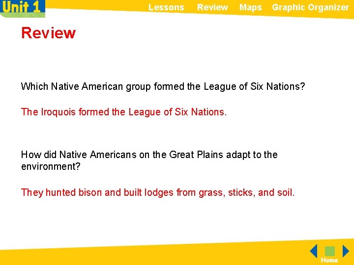Lessons Review Maps Graphic Organizer Review Which Native American group formed the League of