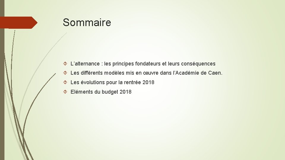 Sommaire L’alternance : les principes fondateurs et leurs conséquences Les différents modèles mis en