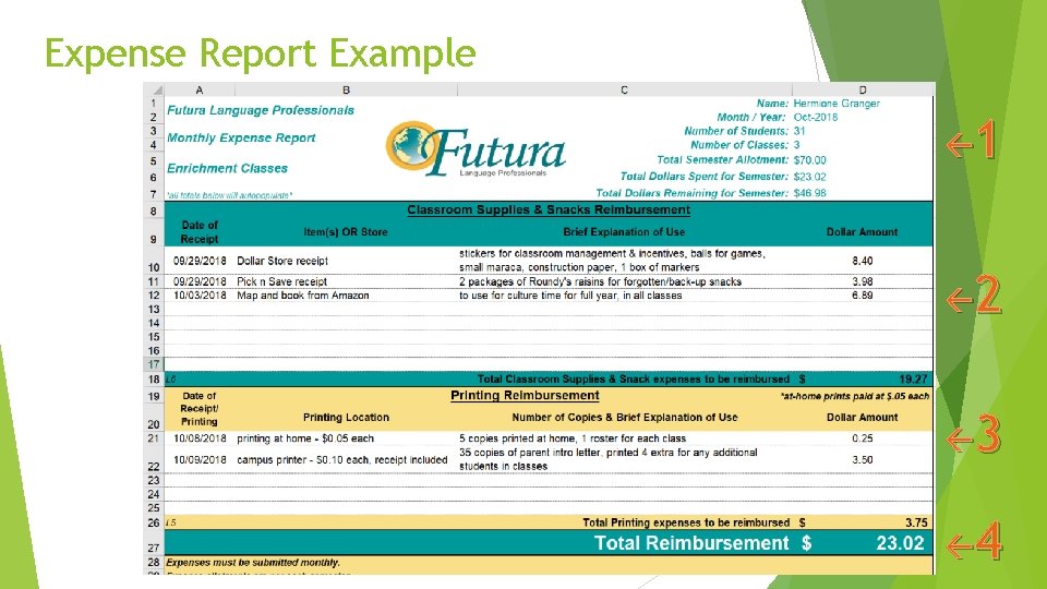 Expense Report Example 1 2 3 4 