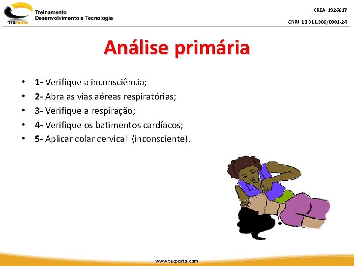 CREA 1926617 CNPJ 18. 311. 306/0001 -24 Análise primária • • • 1 -