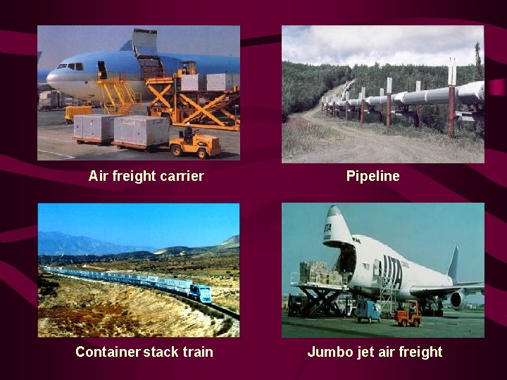 Air freight carrier Pipeline Container stack train Jumbo jet air freight 