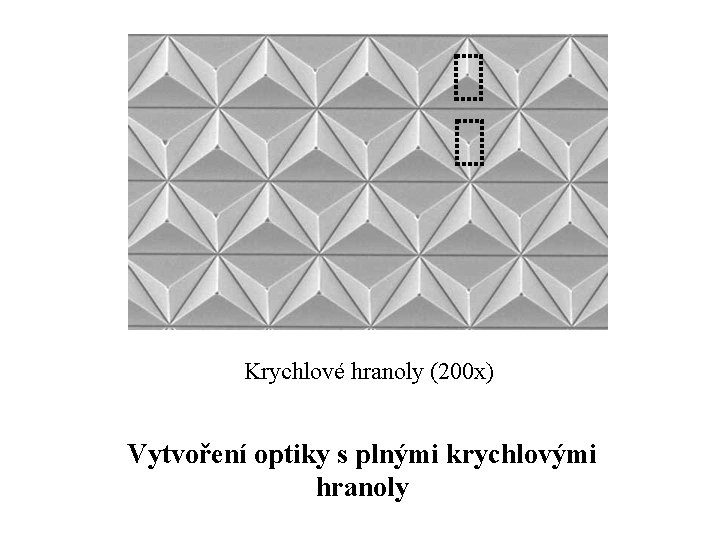 Krychlové hranoly (200 x) Vytvoření optiky s plnými krychlovými hranoly 