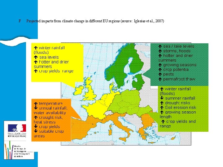 EAU ET ILIEUX AQUATIQUES F Projected impacts from climate change in different EU regions