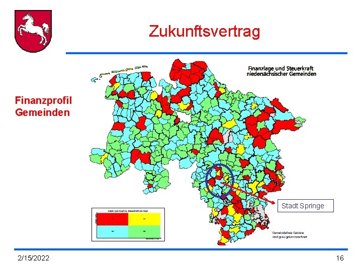 Zukunftsvertrag Finanzprofil Gemeinden Stadt Springe 2/15/2022 16 