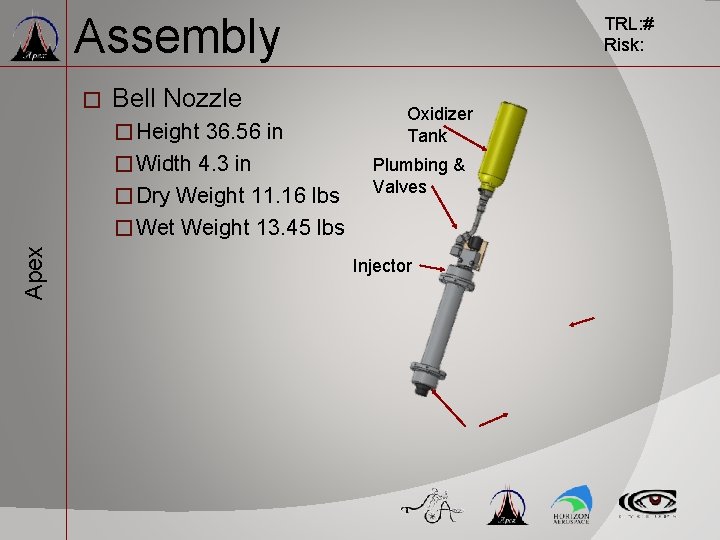 Assembly � Bell Nozzle � Height 36. 56 in � Width 4. 3 in Assembly � Bell Nozzle � Height 36. 56 in � Width 4. 3 in