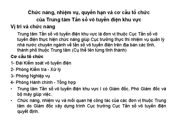 Chức năng, nhiệm vụ, quyền hạn và cơ cấu tổ chức của Trung tâm