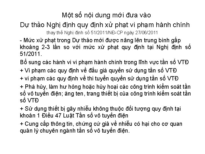 Một số nội dung mới đưa vào Dự thảo Nghị định quy định xử