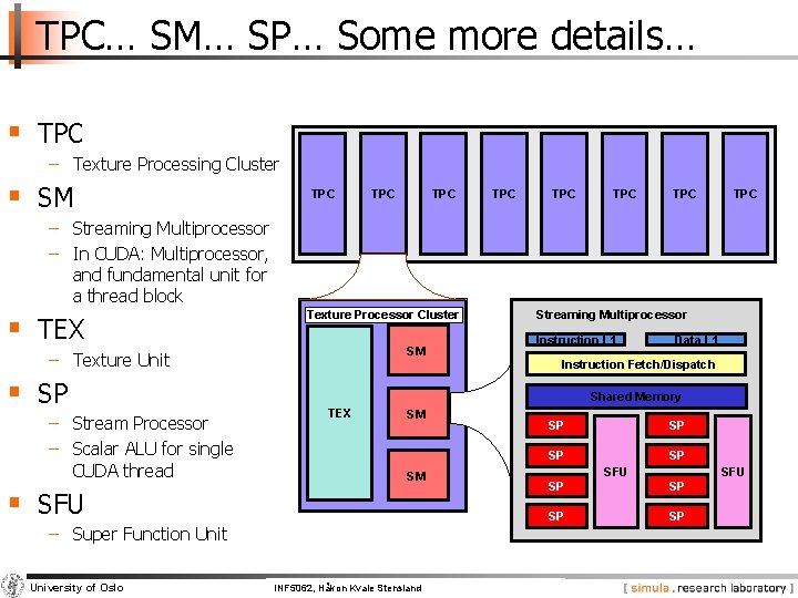 TPC… SM… SP… Some more details… § TPC − Texture Processing Cluster § SM