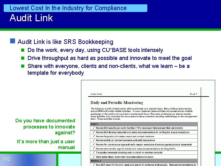 Lowest Cost In the Industry for Compliance Audit Link n Audit Link is like