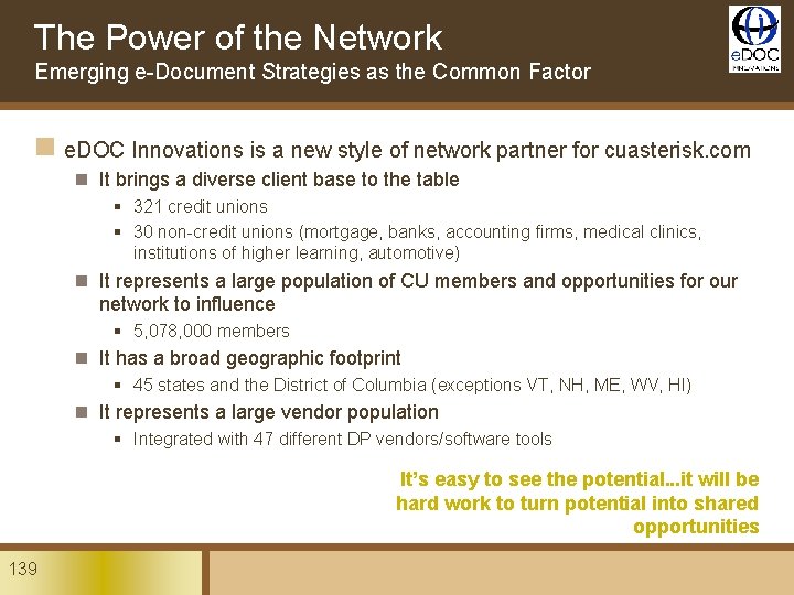 The Power of the Network Emerging e-Document Strategies as the Common Factor n e.