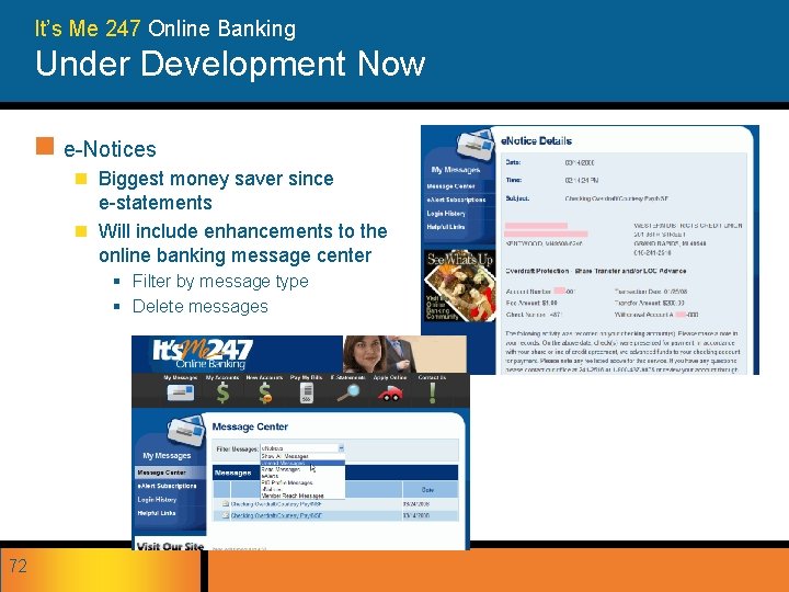It’s Me 247 Online Banking Under Development Now n e-Notices n Biggest money saver