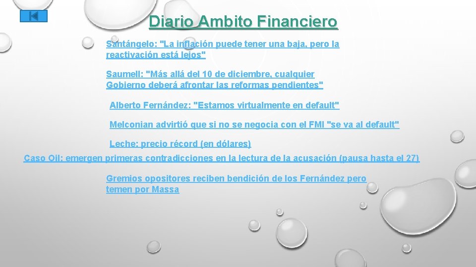 Diario Ambito Financiero Santángelo: "La inflación puede tener una baja, pero la reactivación está