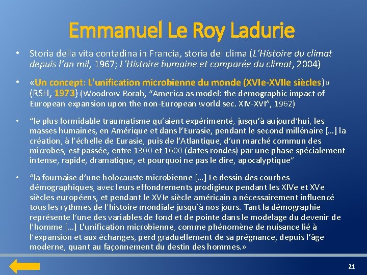 Emmanuel Le Roy Ladurie • Storia della vita contadina in Francia, storia del clima