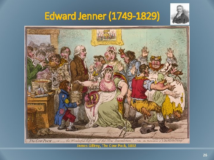 Edward Jenner (1749 -1829) James Gillray, The Cow Pock, 1802 26 